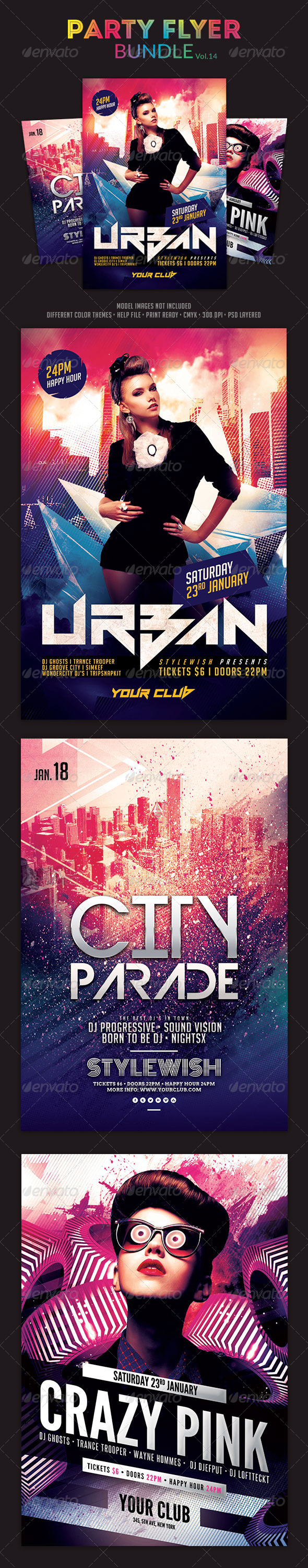 Party Flyer Bundle Vol.14 - Clubs & Parties Events