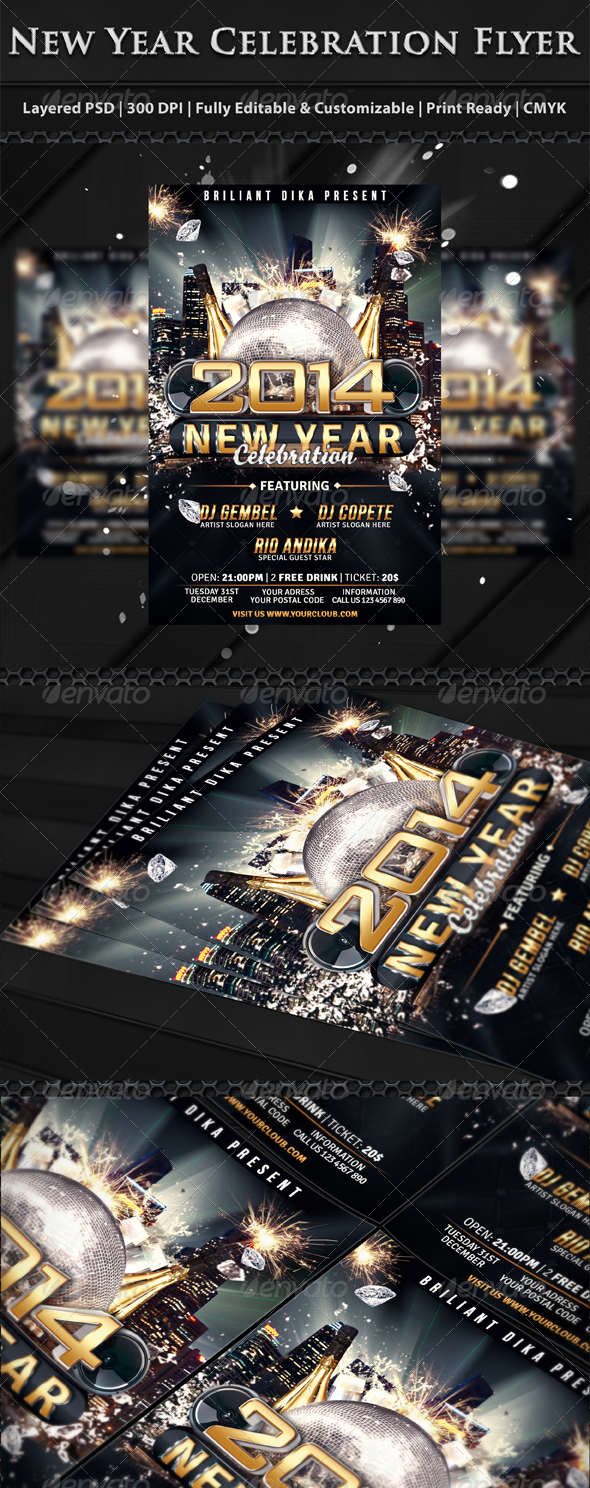 New Year Party Celebration Flyer Template New Year Party Celebration Flyer Template
