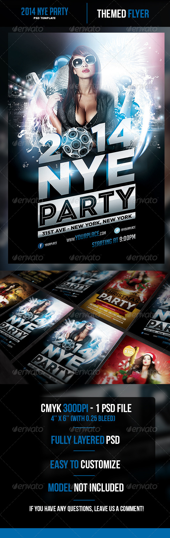 2014 New Years Eve Party Flyer Template - Holidays Events