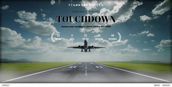 Touchdown || Responsive Coming Soon Page