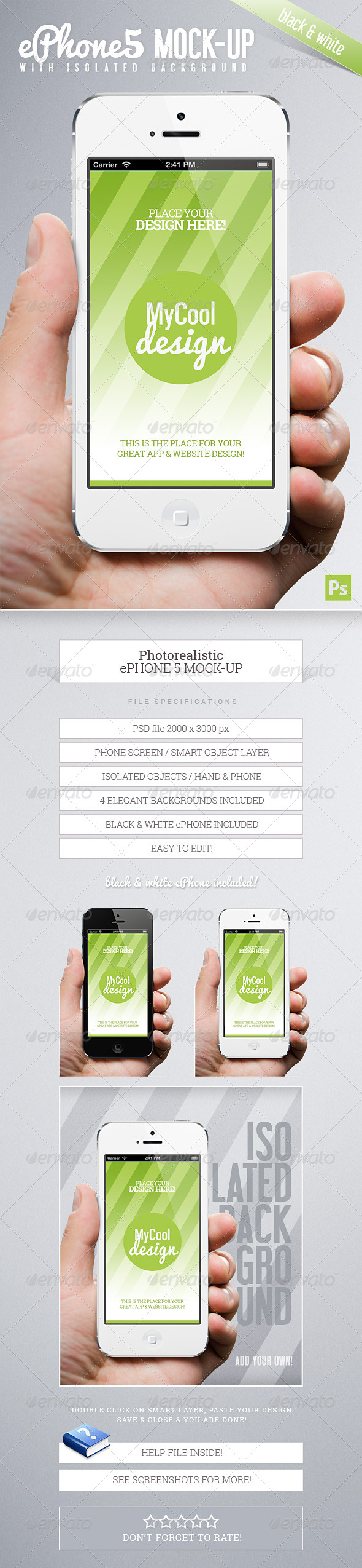 Photorealistic ePhone5 Mock-Up