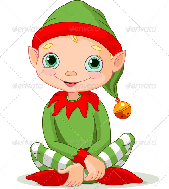 clipart christmas elves working - photo #23