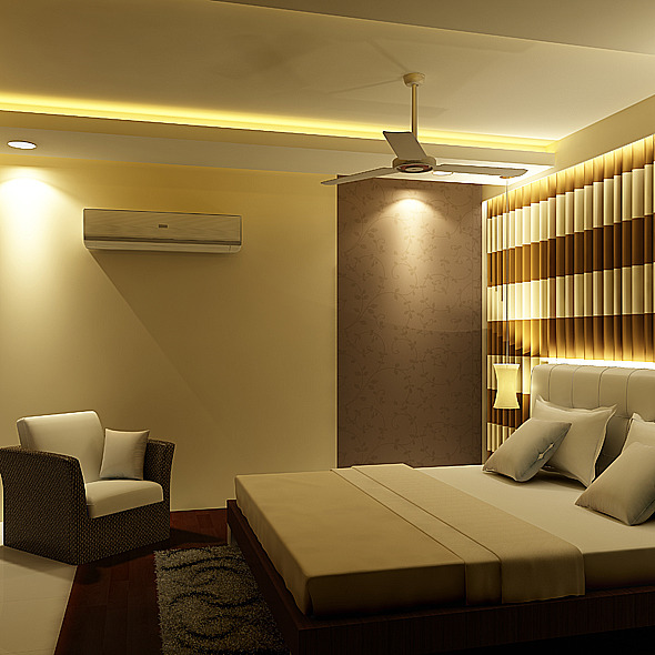 Realistic Contemporary BedRoom - 3DOcean Item for Sale