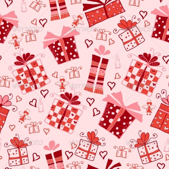 Seamless Pattern with Gift Boxes Seamless Pattern with Gift Boxes