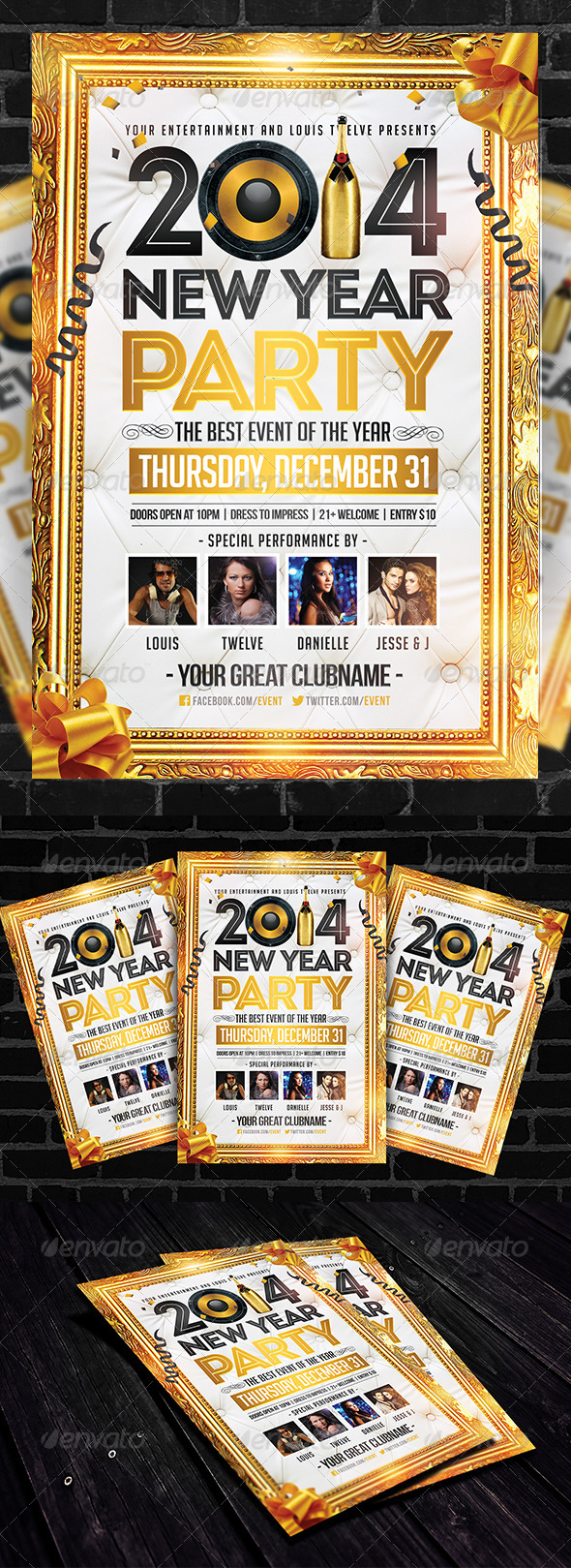 Golden New Year | Flyer Template - Holidays Events