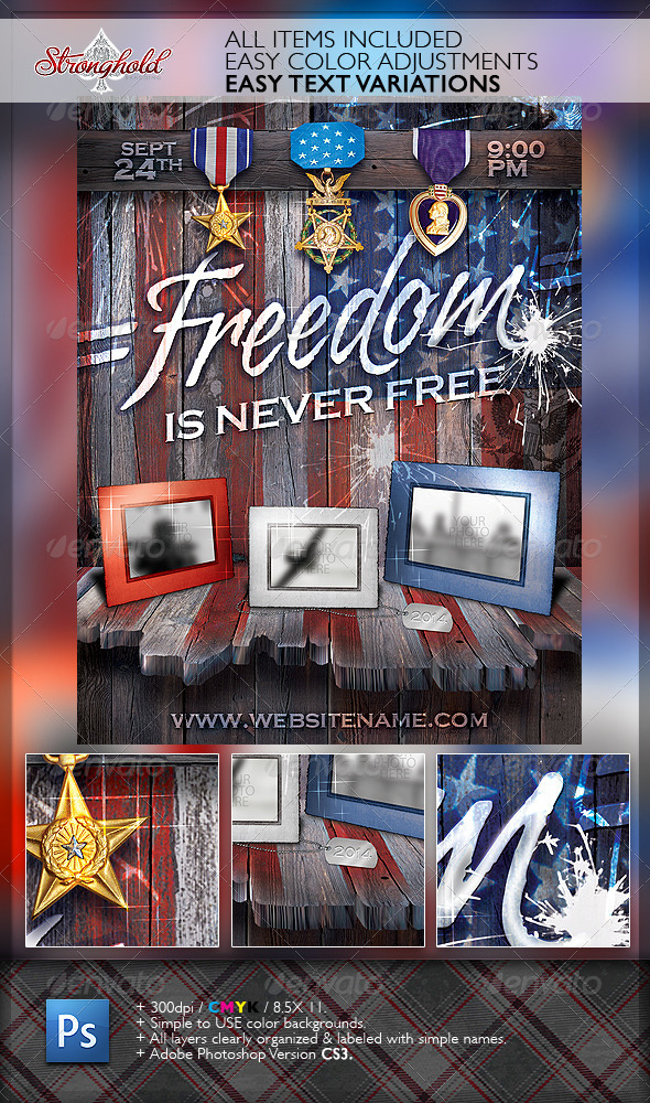 Freedom Memorial Holiday Flyer Template