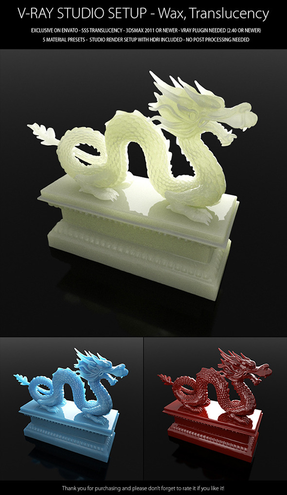 3DOcean V-Ray Studio Setup Wax and Translucency 6305525 3DOcean V-Ray Studio Setup Wax and Translucency 6305525