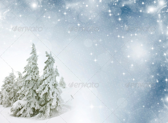 winter landscape with empty space for text