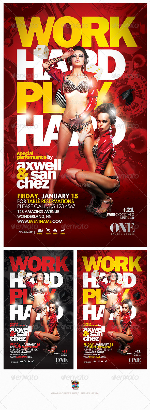 Work Hard Play Hard Flyer Template - Events Flyers