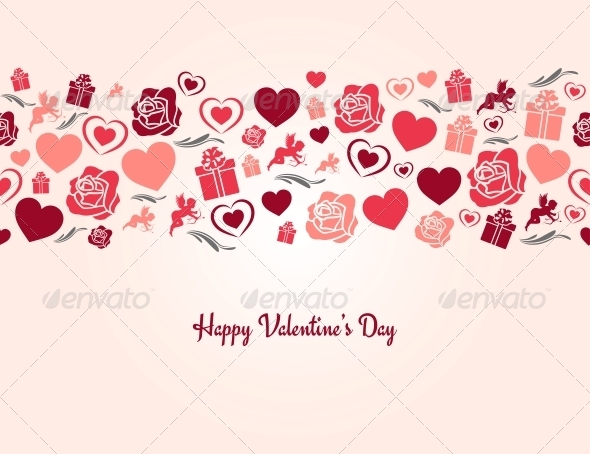 Valentines Day Heart Seamless Background