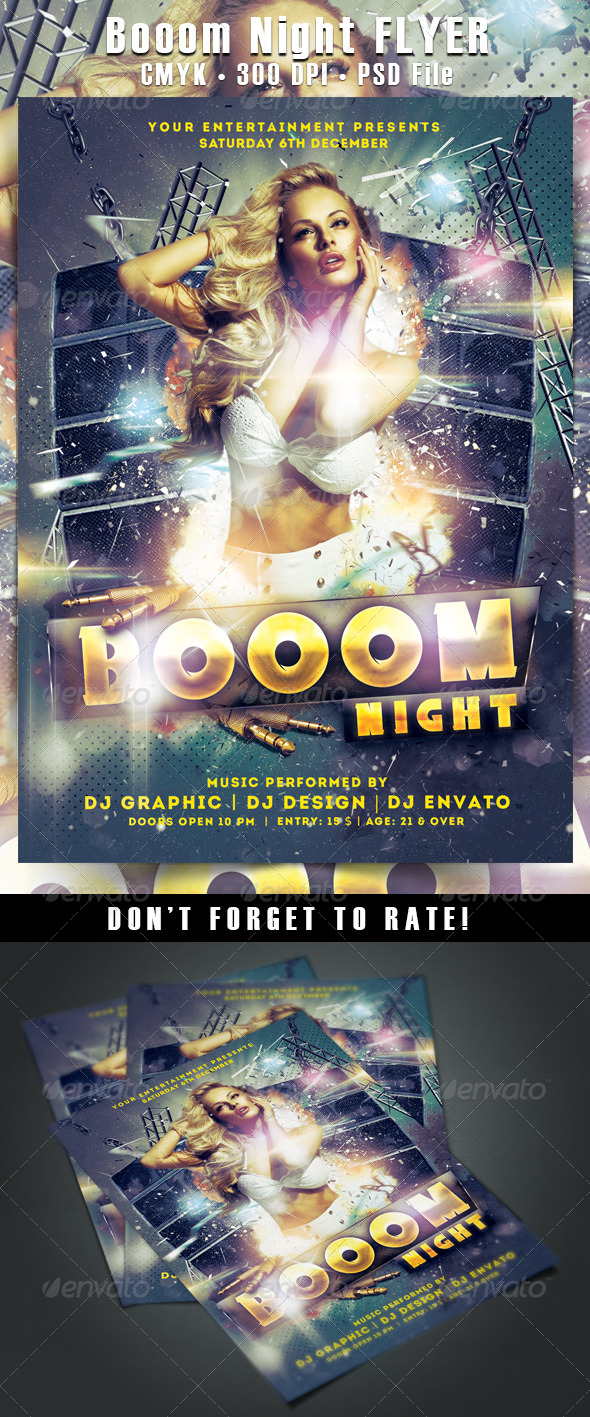 Booom Night Flyer - Clubs & Parties Events