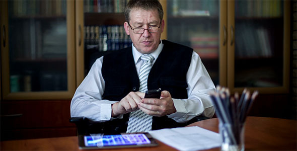 Business Man Working On Digital Tablet 7 Business Man Working On Digital Tablet 7