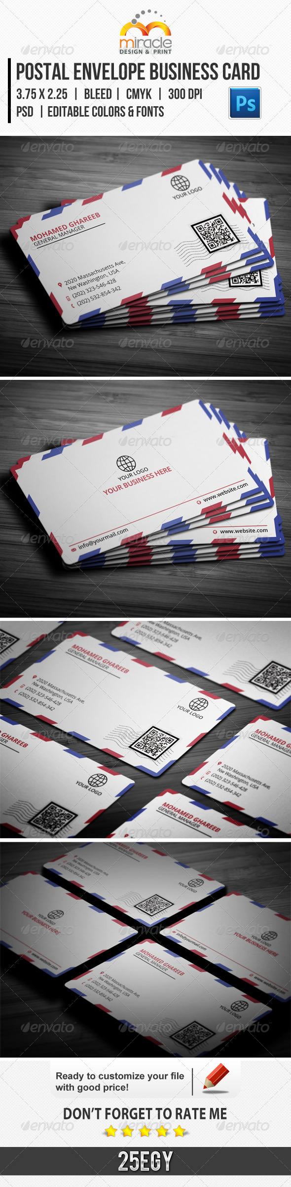 Postal Envelope Business Card Creative Business Cards