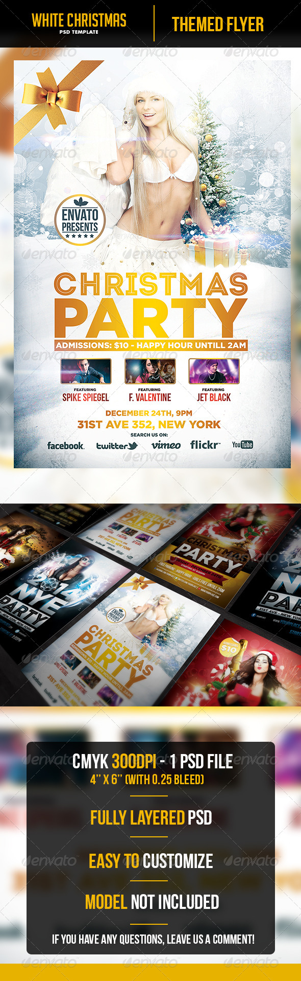 White Christmas Flyer Template - Holidays Events