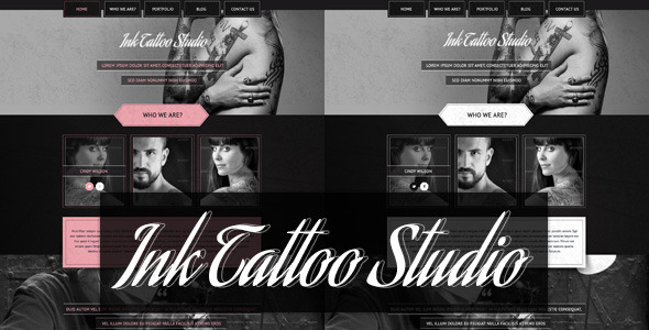 Ink Tattoo Studio -  One Page Portfolio Template