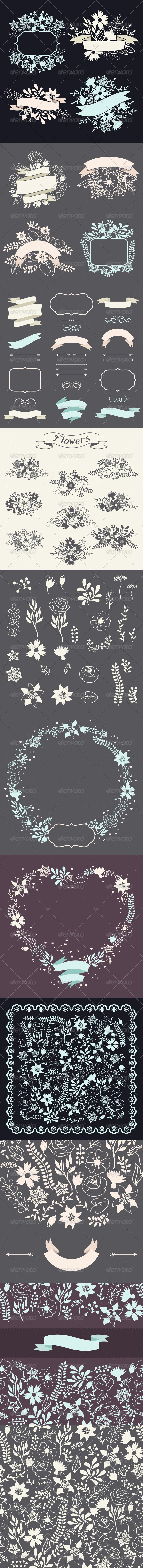 Floral Backgrounds and Bouquets of Flowers Floral Backgrounds and Bouquets of Flowers