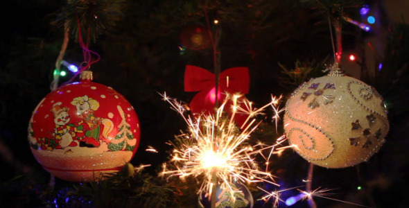 Tree And Sparkler Tree And Sparkler