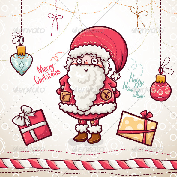 Christmas Greeting Card with Santa