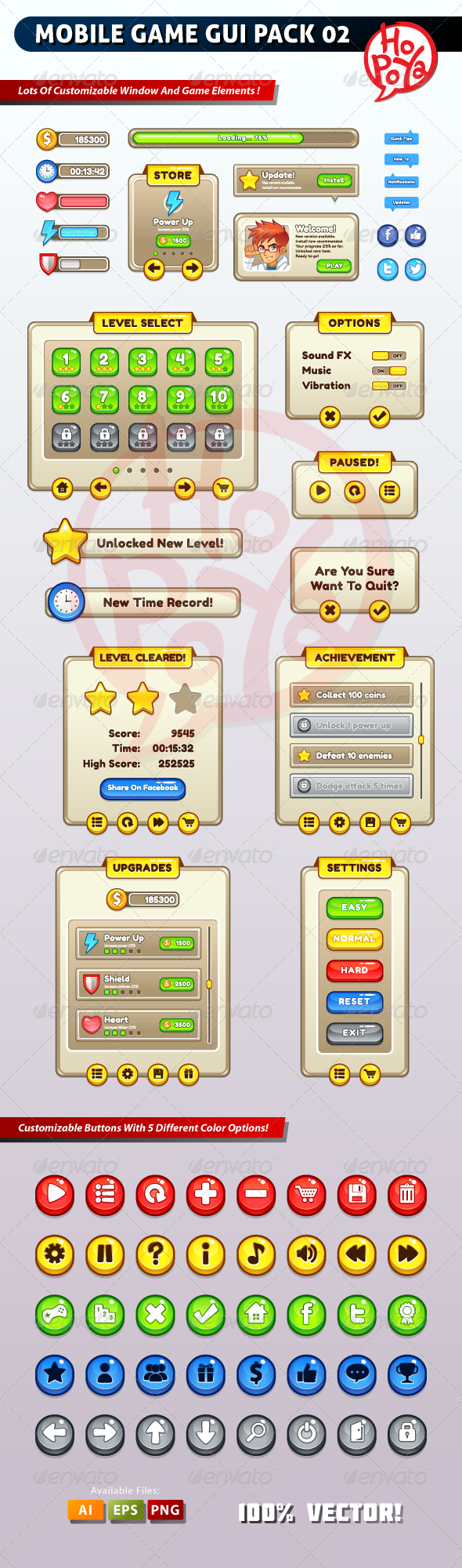 Mobile Game GUI Pack 02