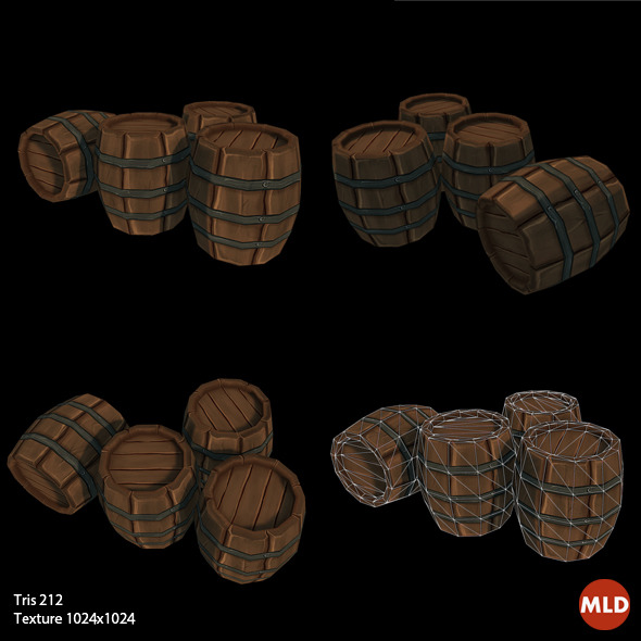 Low Poly Barrel Low Poly Barrel