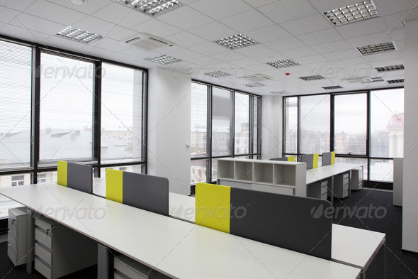 white brand new interior of office