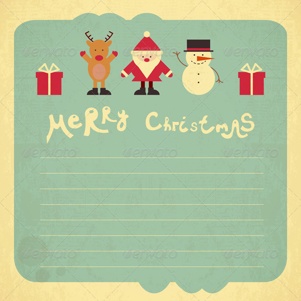 Retro Merry Christmas Card
