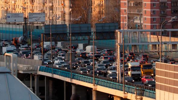 Time Lapse Traffic Congestion On An Urban Flyover Time Lapse Traffic Congestion On An Urban Flyover