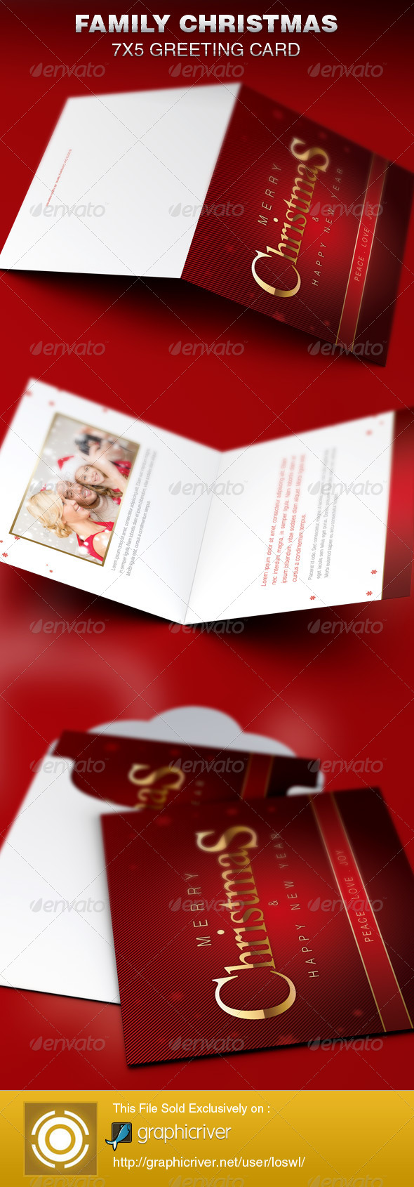 Family Christmas Greeting Card Template