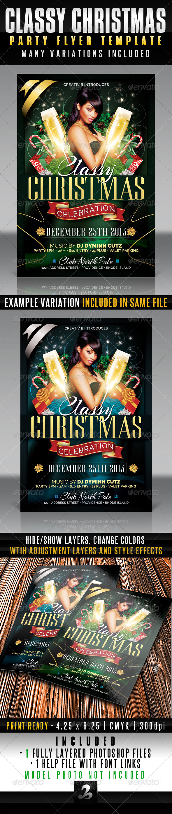 Classy Christmas Party Flyer Template