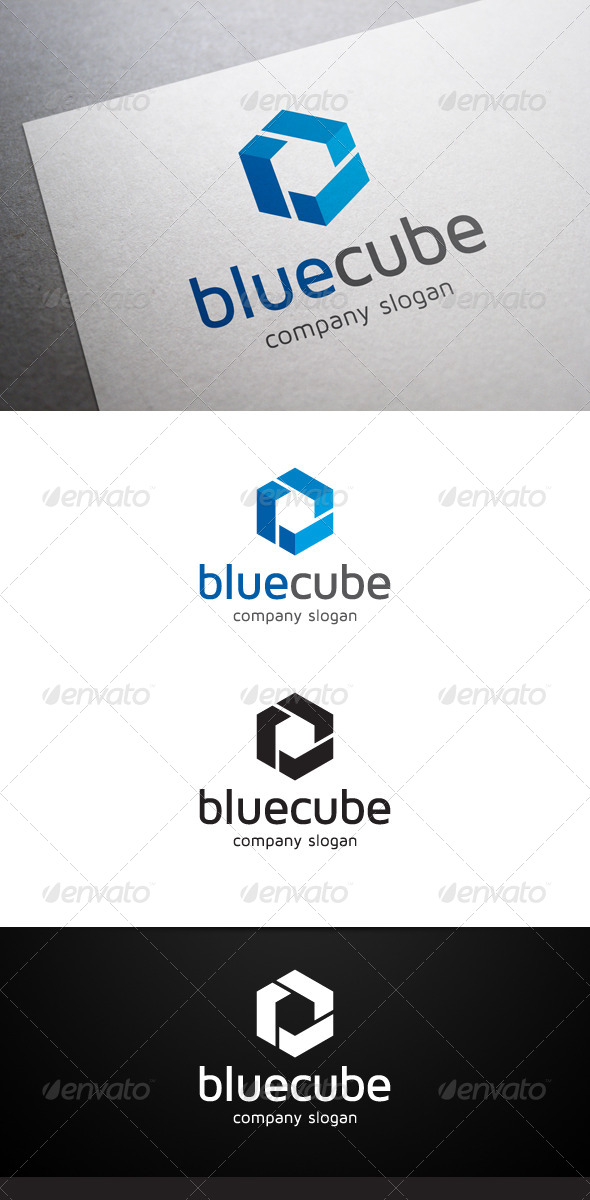 Blue Cube Logo - Abstract Logo Templates