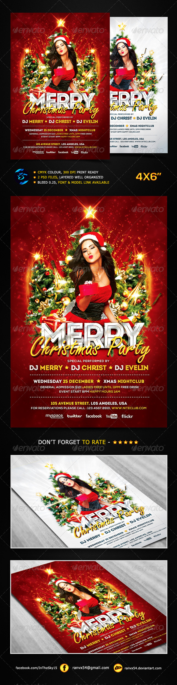 Merry Christmas Party Flyer Template