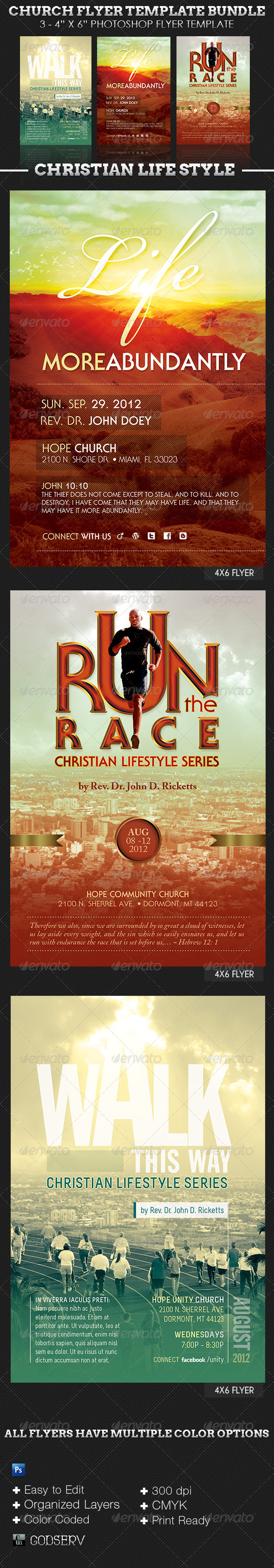 Church Flyer Template Bundle: Christian Lifestyle - Church Flyers