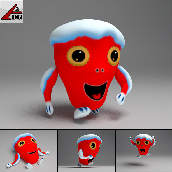 Red snow cover - 3DOcean Item for Sale