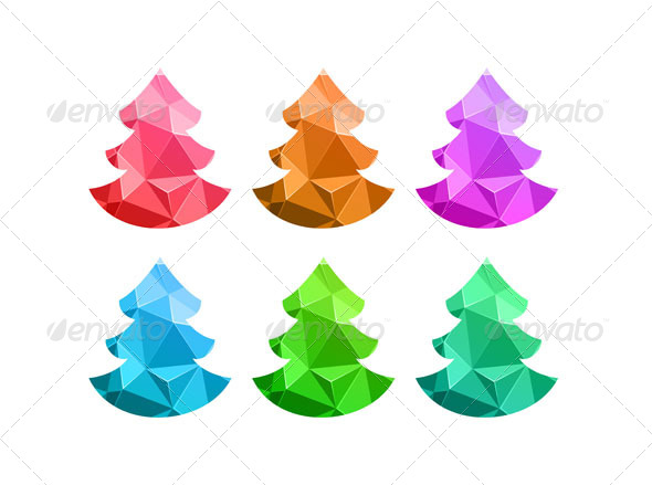 Merry Christmas Colorful Abstract Trees Merry Christmas Colorful Abstract Trees