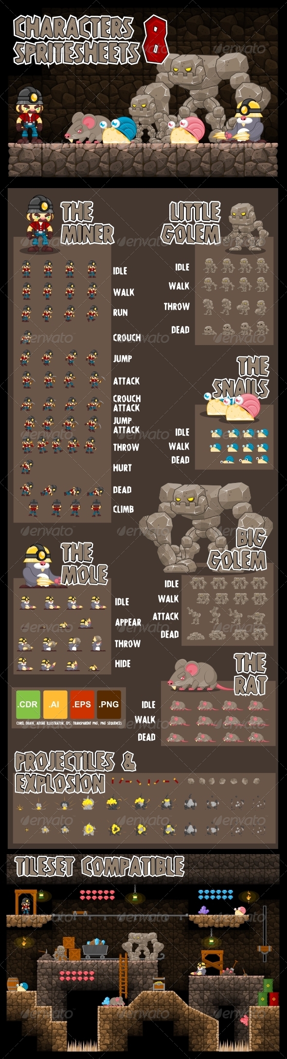 Characters Spritesheet 8 | GraphicRiver