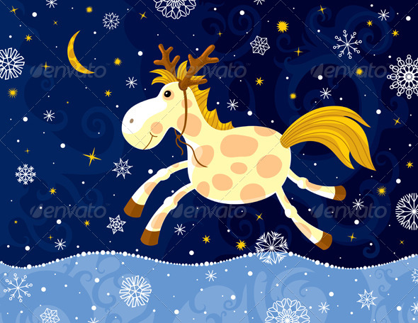 Running Horse in Winter Running Horse in Winter