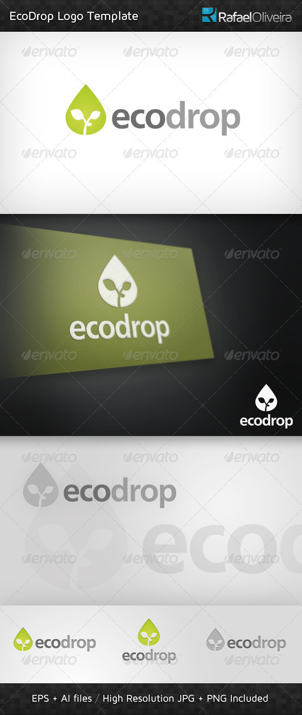 Ecodrop Logo Template - Nature Logo Templates