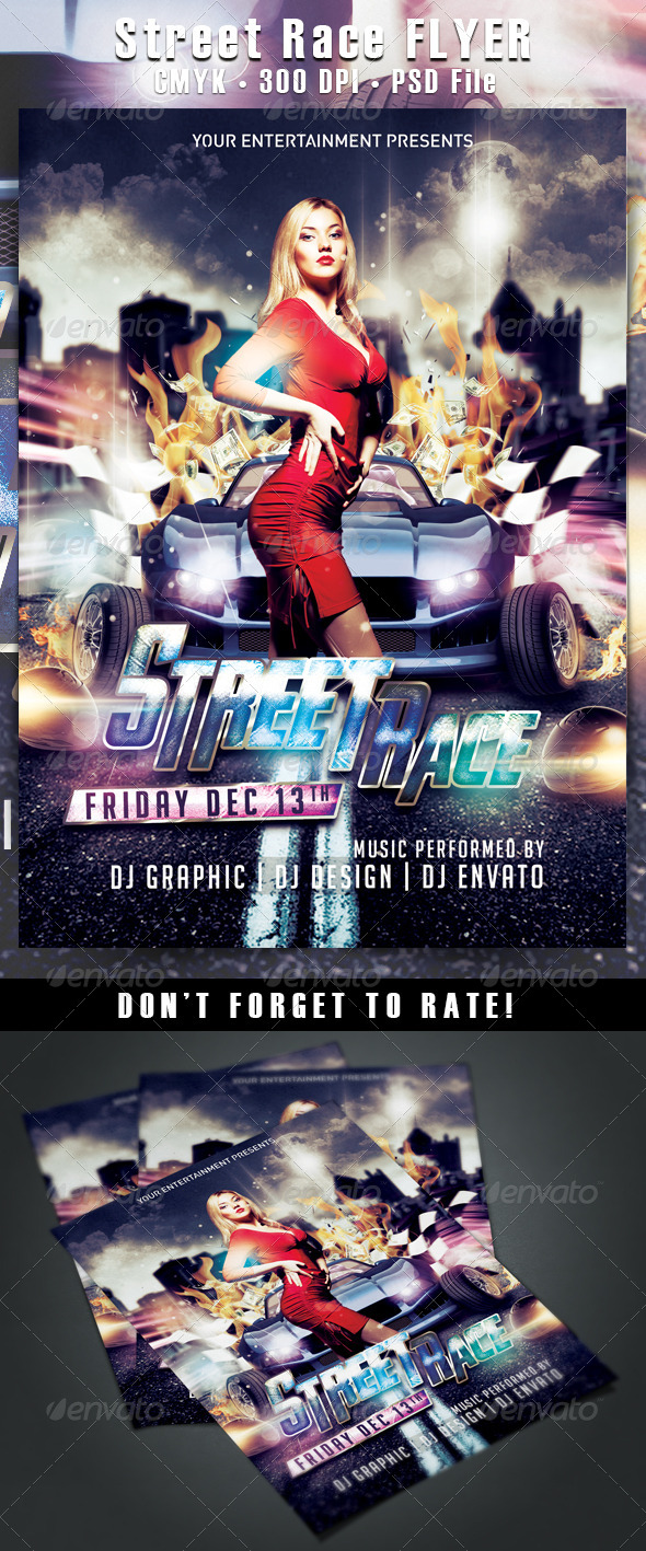 Street Race Flyer - Clubs & Parties Events