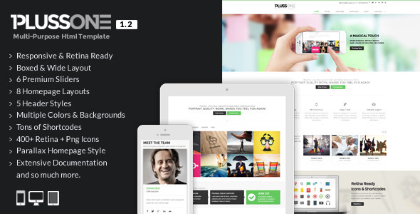 PlussOne - Responsive Multi-Purpose Html5 Template