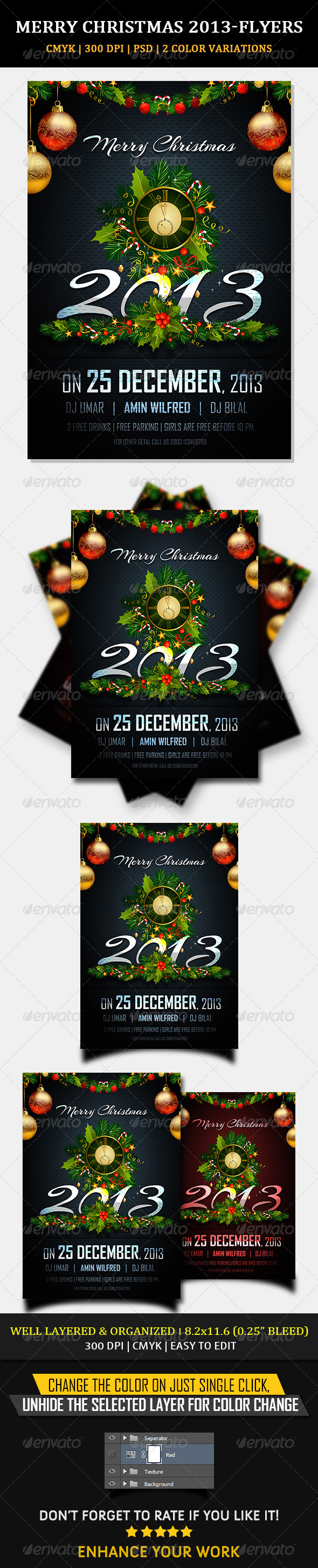 Holiday Christmas Party Flyer V02