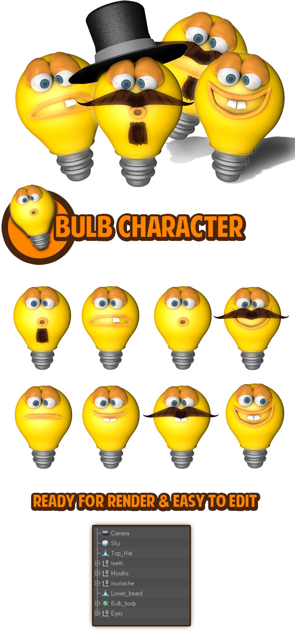 3DOcean Bulb Character 6372386 3DOcean Bulb Character 6372386