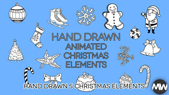 Hand Drawn 05 Christmas Holiday Pack of 31 Hand Drawn 05 Christmas Holiday Pack of 31