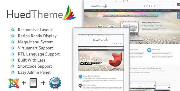 HuedTheme - Responsive Virtuemart Joomla Template