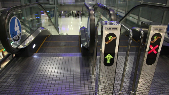 Escalator Walkway In Airport Escalator Walkway In Airport