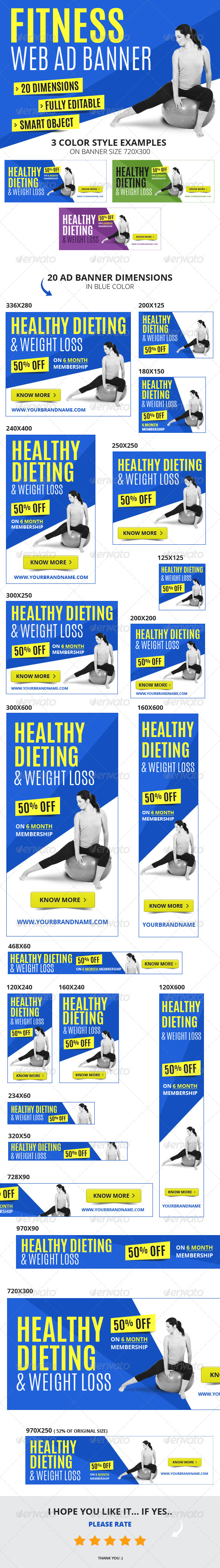 Multipurpose Fitness Web Ad Banners Multipurpose Fitness Web Ad Banners