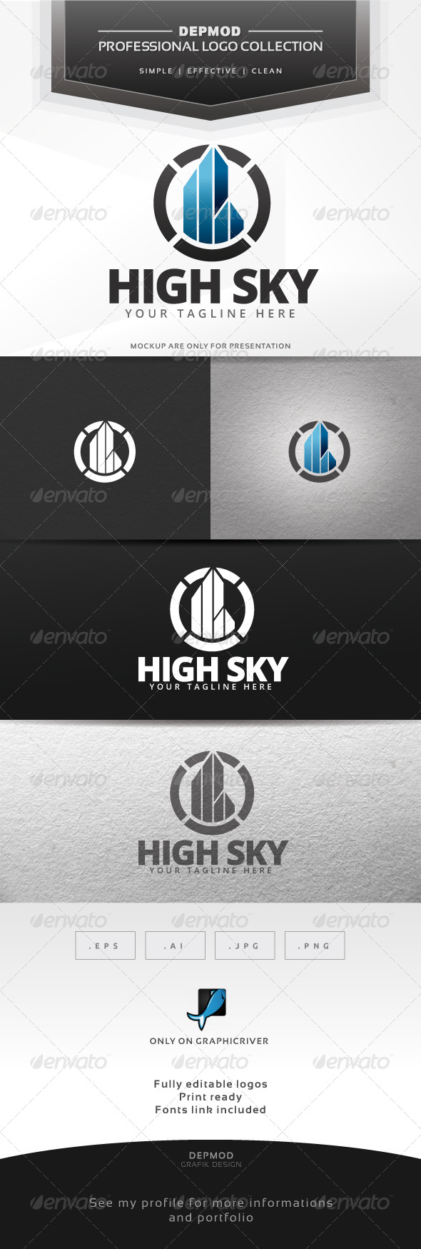 High Sky Logo - Buildings Logo Templates