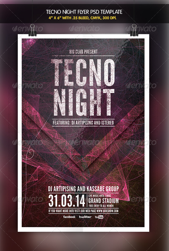 Tecno Night Party Flyer Tecno Night Party Flyer