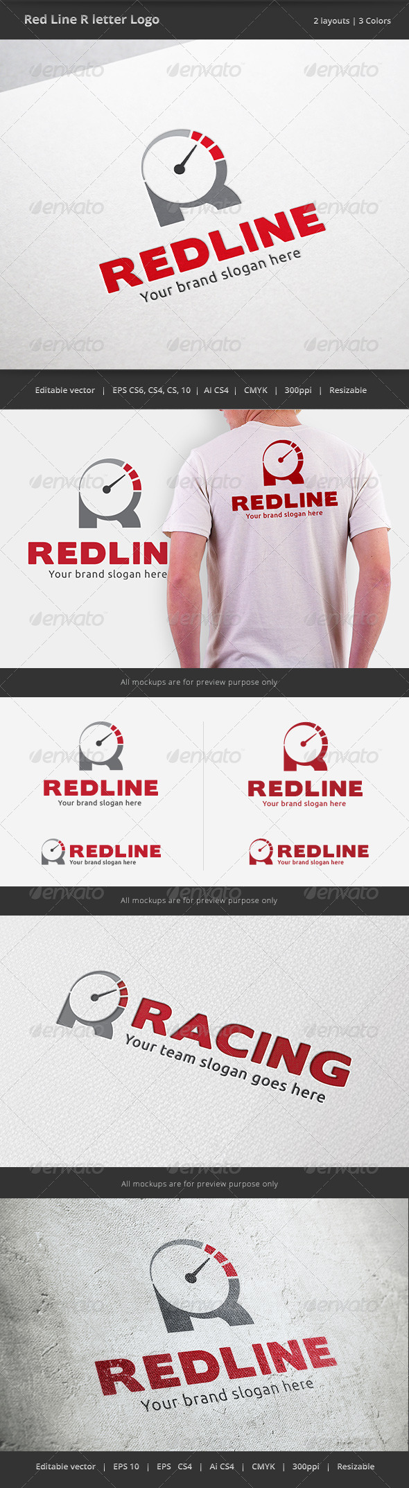 Red Line R Letter Logo Red Line R Letter Logo