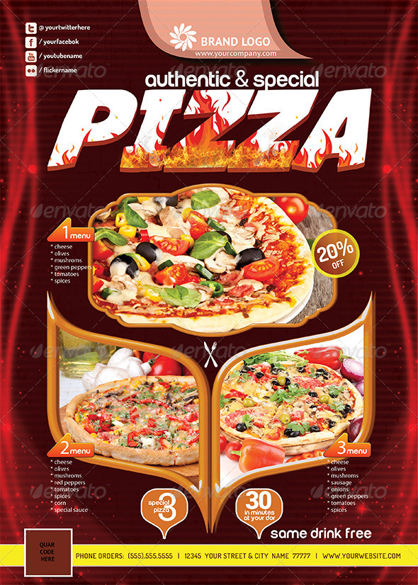 Pizza Flyer (Print Ready) V2 | GraphicRiver