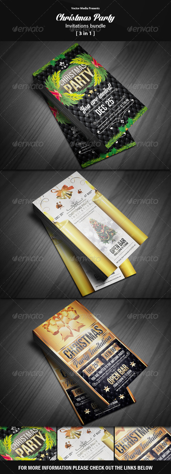 Christmas Party Invitations Bundle Christmas Party Invitations Bundle